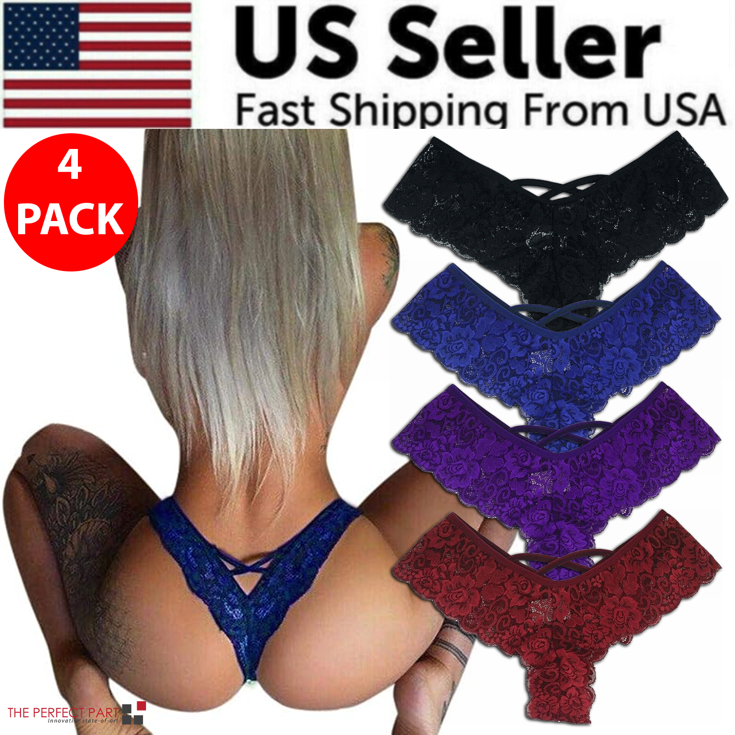 Lace G-String Thong Set (4 Pack)