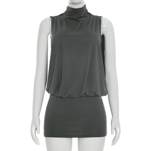 Sleeveless Turtleneck Mini Dress